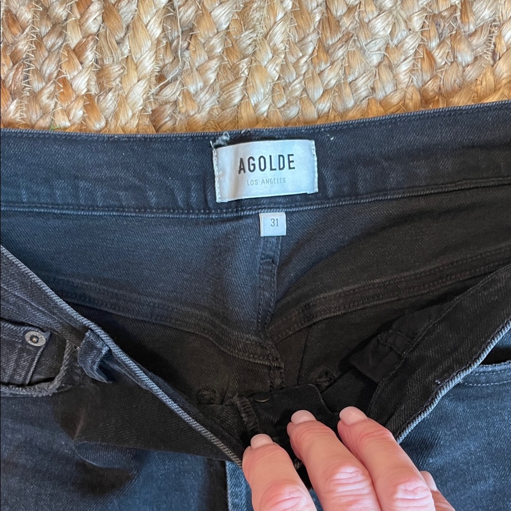 Agolde Riley Crop Jeans Black - Picture 2 of 7